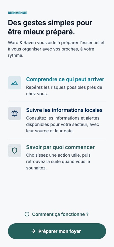 Welcome to the app: understand risks, follow local information and know where to begin.