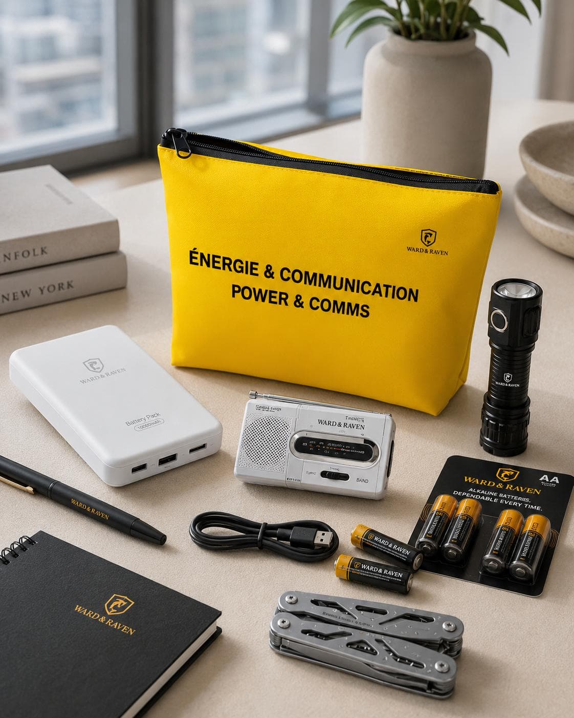 Ward & Raven energy and communication pod with lamp, radio, battery and cells